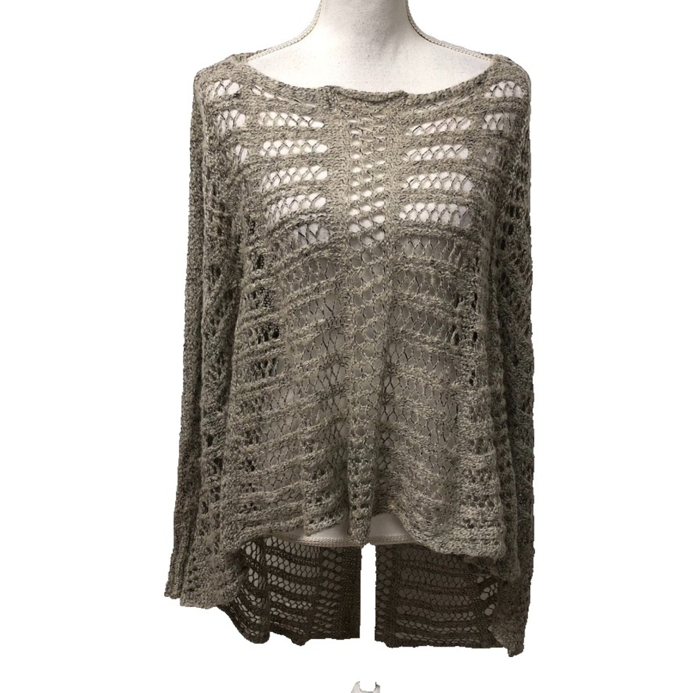 Grace & Lace Sweater Jumper Womens One Size Pullover Open Knit Beige Lagenlook